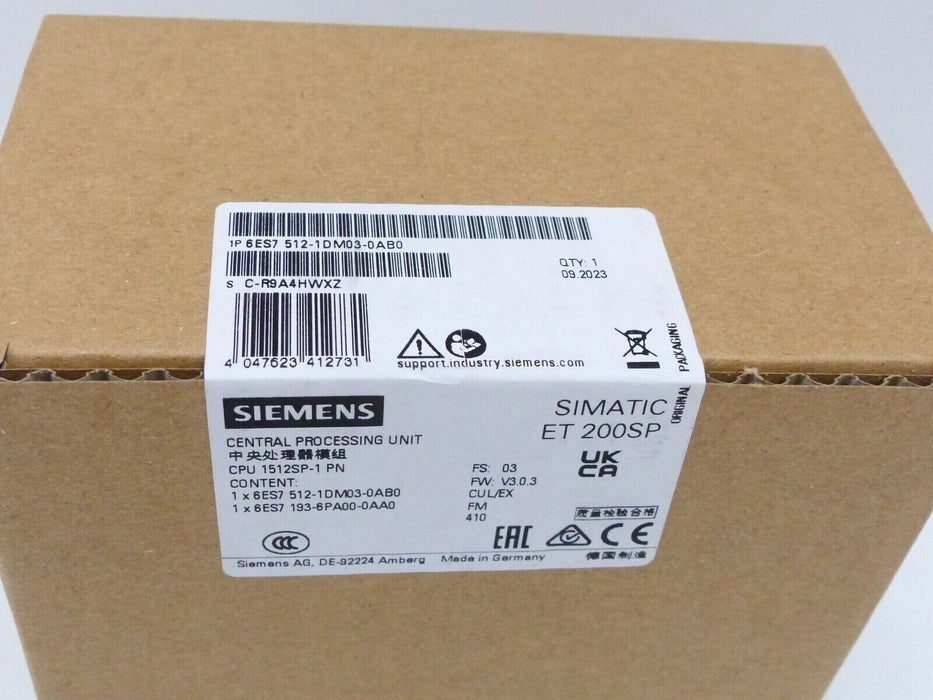 SIEMENS SIMATIC CPU 1512SP-1 PN 6ES7 512-1DM03-0AB0