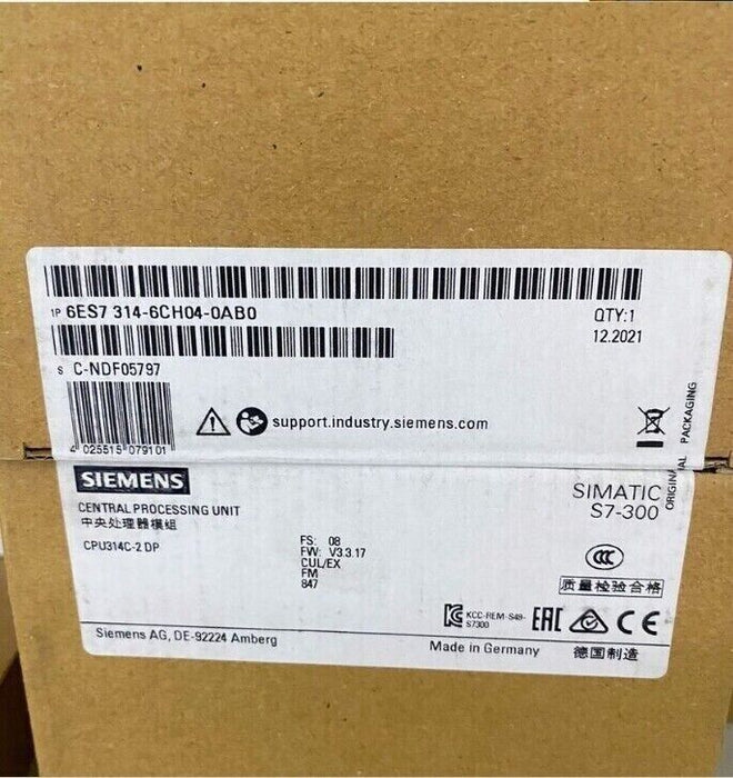 6ES7 314-6CH04-0AB0 1PCS New Siemens PLC Module 6ES7314-6CH04-0AB0