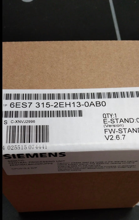 6ES7315-2EH13-0AB0 1PCS NEW SIEMENS CENTRAL PROCESSING UNIT 6ES7315-2EH13-0AB0