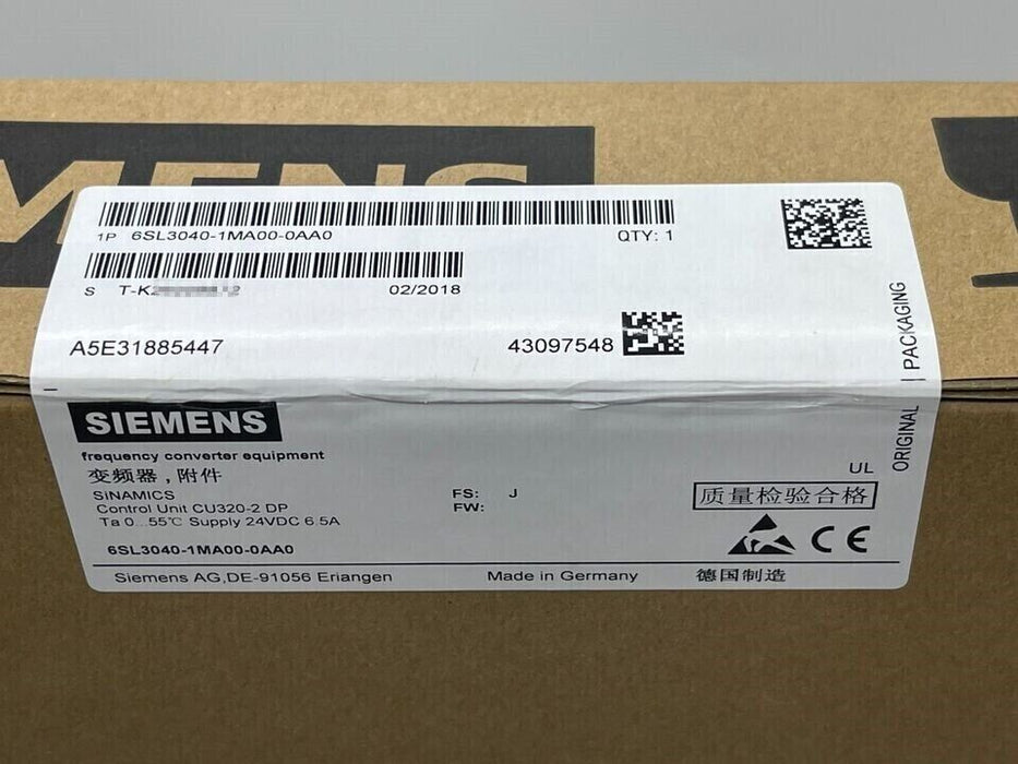 6SL3040-1MA00-0AA0 NEW SIEMENS 6SL3040-1MA00-0AA0 SINAMICS CU320-2 Control Unit